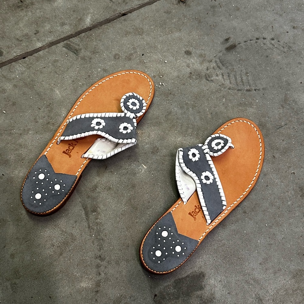 Dark blue/ grey and white Jack Rogers Sandals size 8 good condition